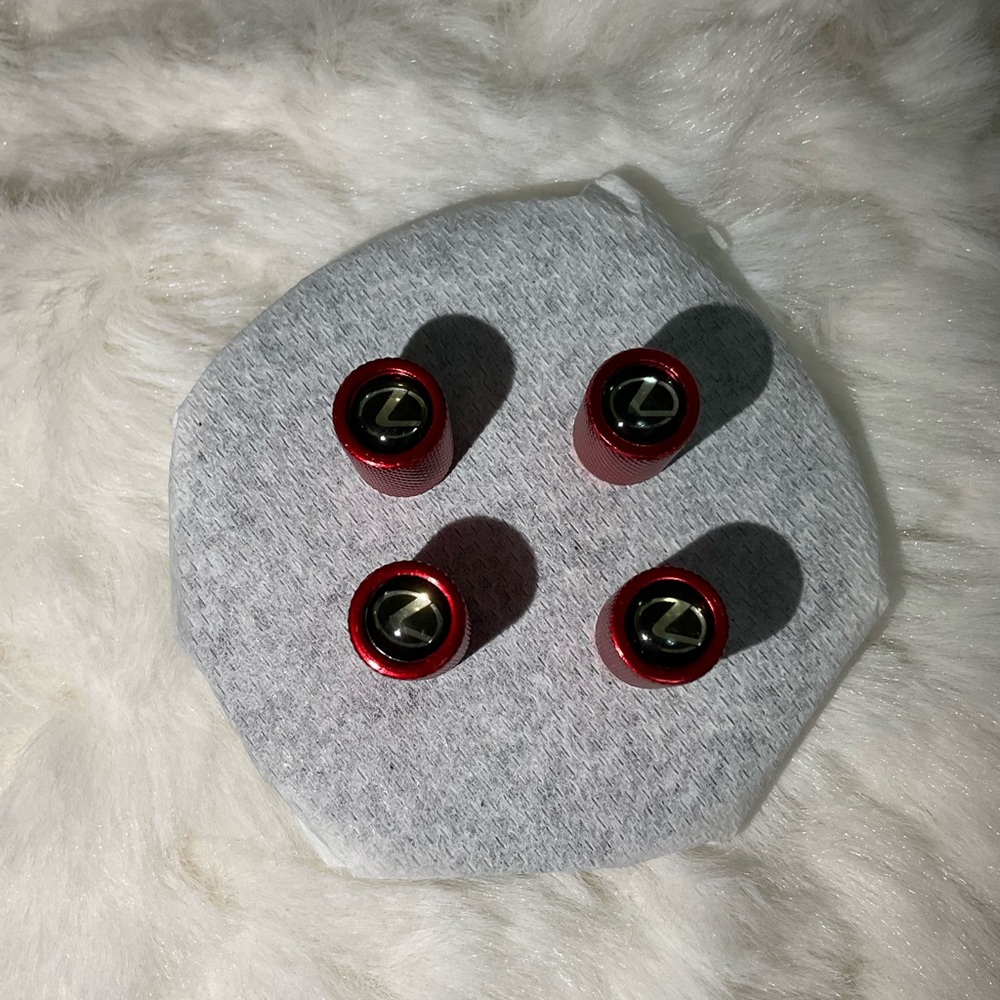 Lexus Red Valve Caps with Logo